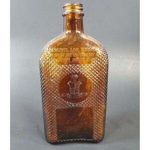 Vintage Bottle‎ Empty Glass Amber Color Continental Distilling Corp, USA RARE!